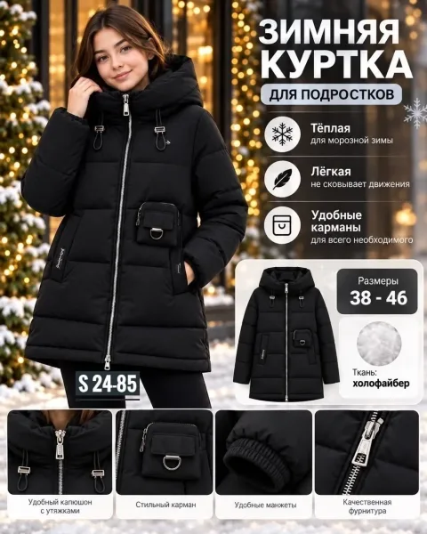 Зимняя куртка для подростков — фото 1
