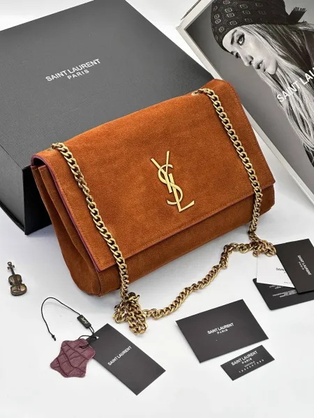 YSL женская сумка из кожи и натуральной замши — фото 4