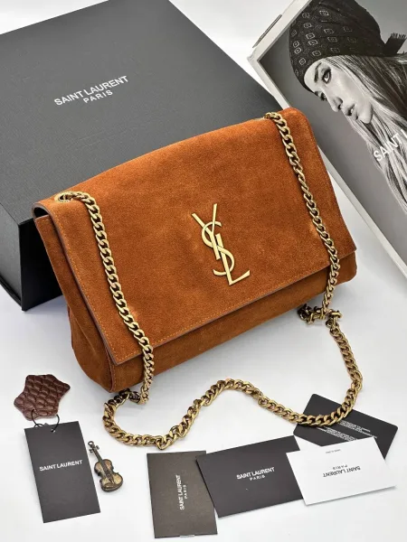 YSL женская сумка из кожи и натуральной замши — фото 5