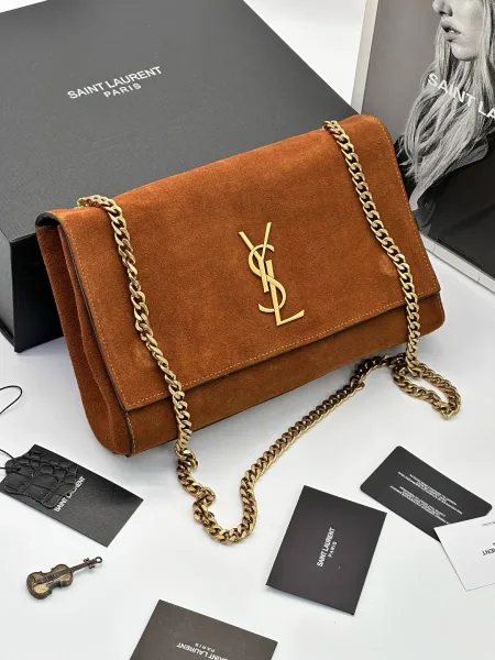 YSL женская сумка из кожи и натуральной замши — фото 7