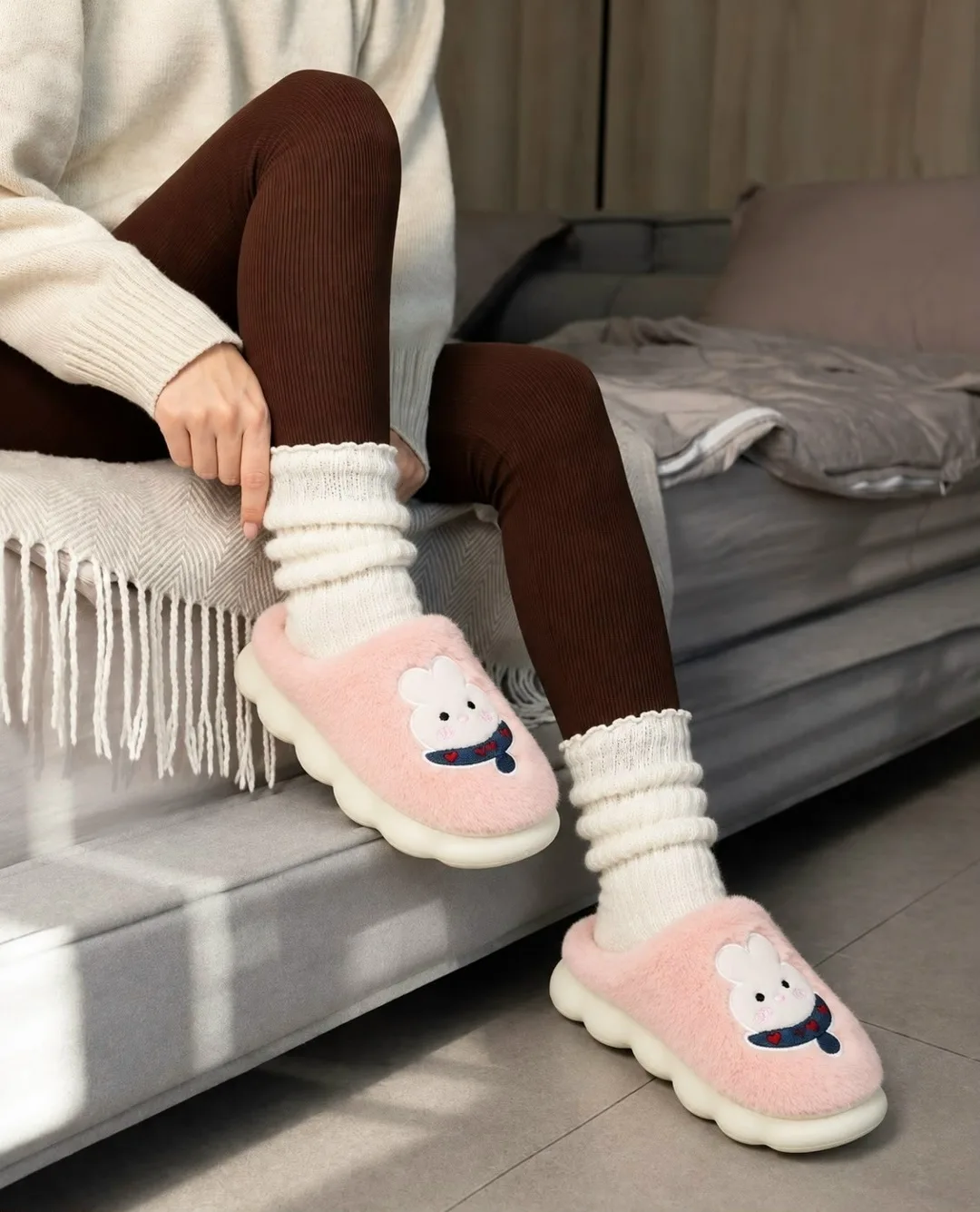 Тапки домашние с резиновой подошвой — фото 2