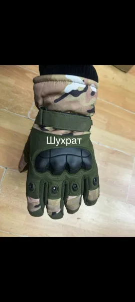 Перчатка тактическая с мехом Мох Мултикам Олива Чёрны — фото 5
