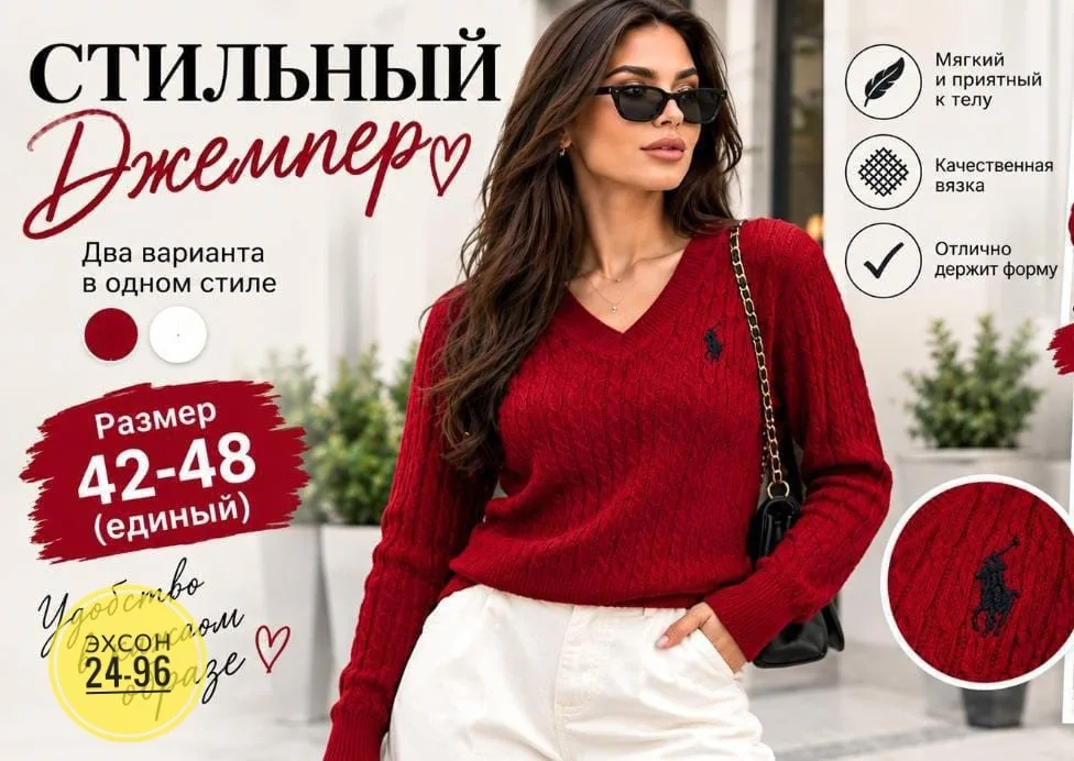 Однотонный свитер из натурального кашемира — фото 2