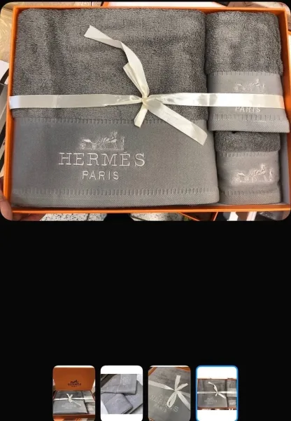 Полотенце Hermes, хлопок, из 3штук. 34x34, 50x90, 70x140 — фото 4