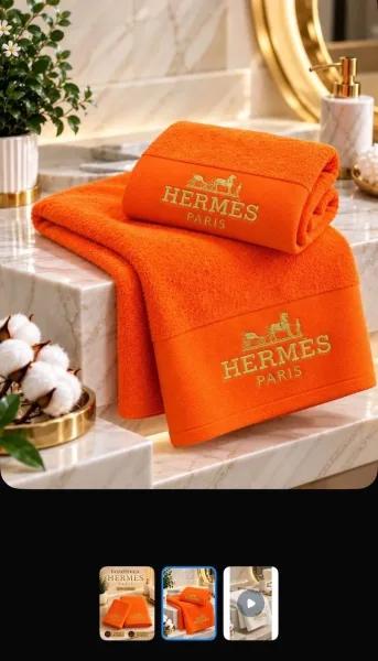 Полотенце Hermes, хлопок, из 3штук. 34x34, 50x90, 70x140 — фото 9