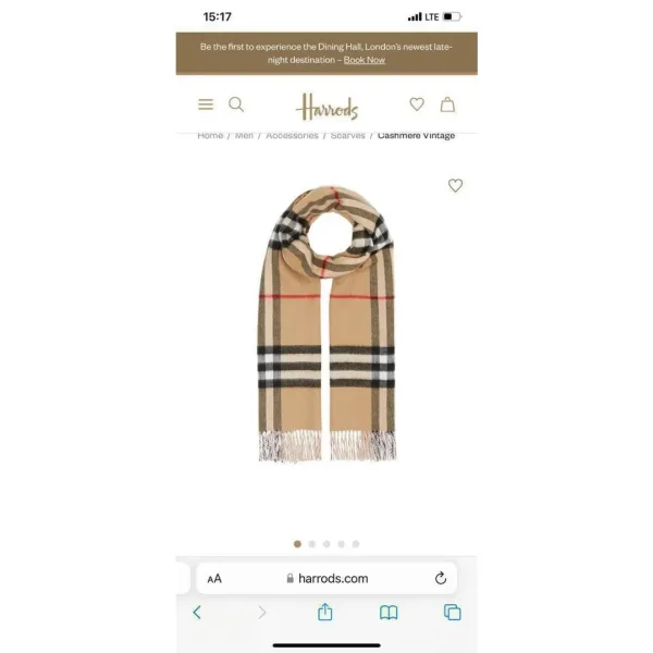 Шарф кашемировый Burberry в английскую клетку — фото 5