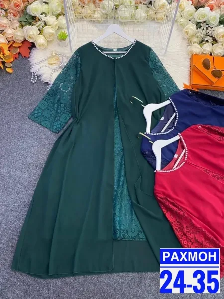 Платье гипюр+подкладка — фото 4