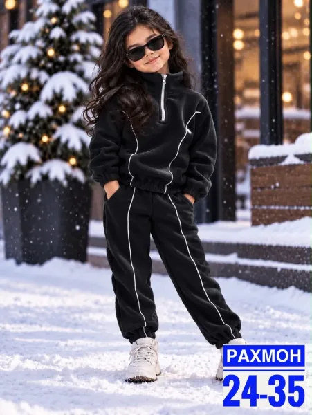 Костюм для девочки из двухстороннего флиса — фото 3