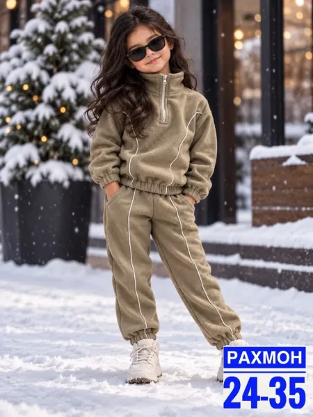 Костюм для девочки из двухстороннего флиса — фото 7