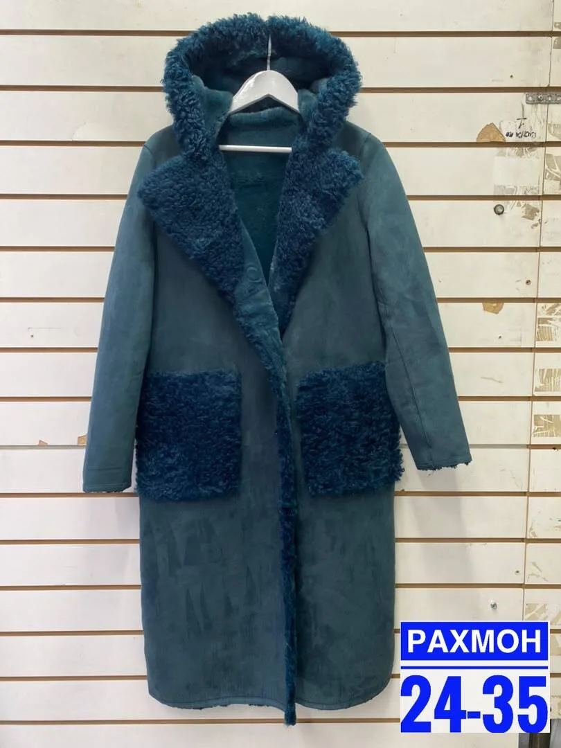 Пальто двухстороннее из замши и меха — фото 2