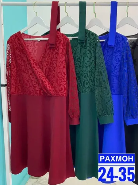 Платье из крепун-гипюра — фото 6