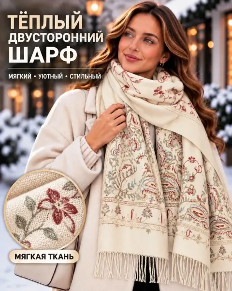 Шарф-палантин из 100 кашемира — фото 1