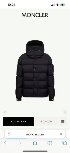 Чёрный Moncler Maya Matte пуховик с матовым характером — фото 3