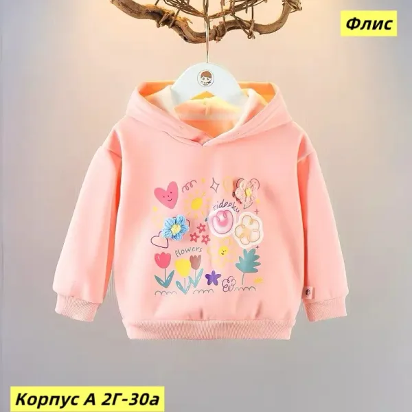 Худи из флиса с начесом, двухнитка, подходит для детей — фото 1