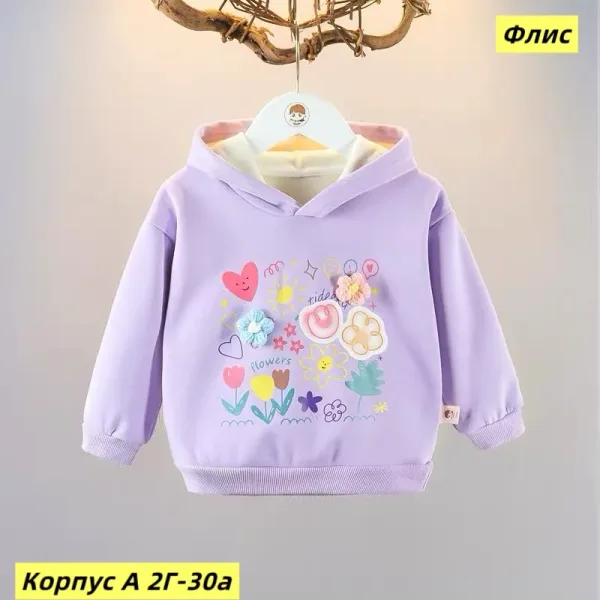 Худи из флиса с начесом, двухнитка, подходит для детей — фото 7