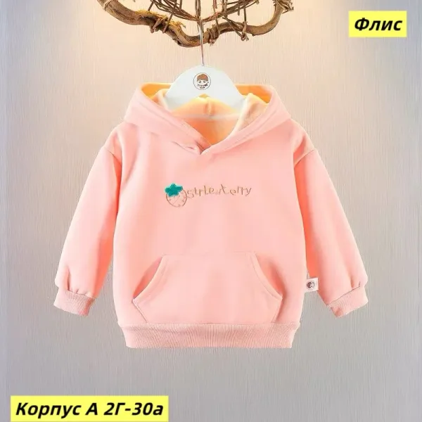 Худи из флиса с начесом, двухнитка, подходит для детей — фото 13
