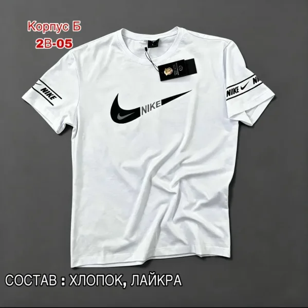 Мужская футболка из смесового материала хлопок и лайкра — фото 4