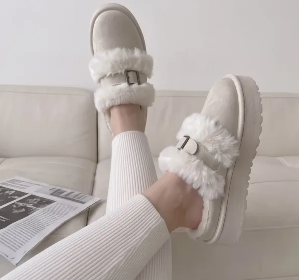Женские угги из натуральной шерсти с мягкой подошвой — фото 4
