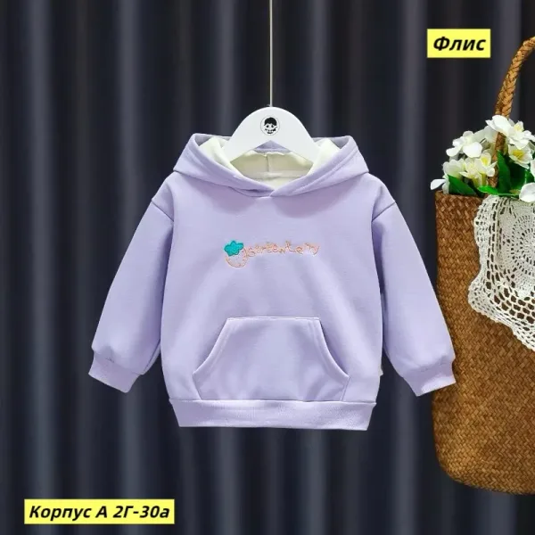 Худи из флиса с начесом, двухнитка, подходит для детей — фото 7