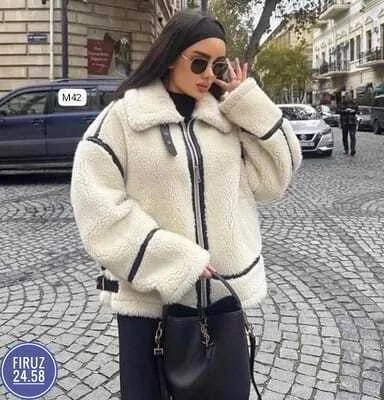 Куртка из мягкой ткани барашек тепло, комфорт и красота — фото 4