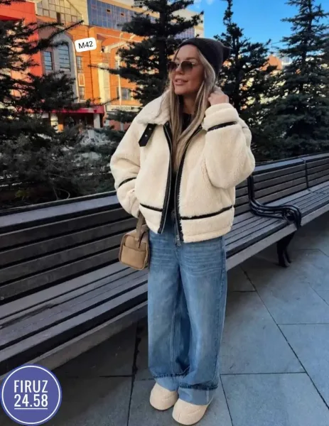 Куртка из мягкой ткани барашек тепло, комфорт и красота — фото 5