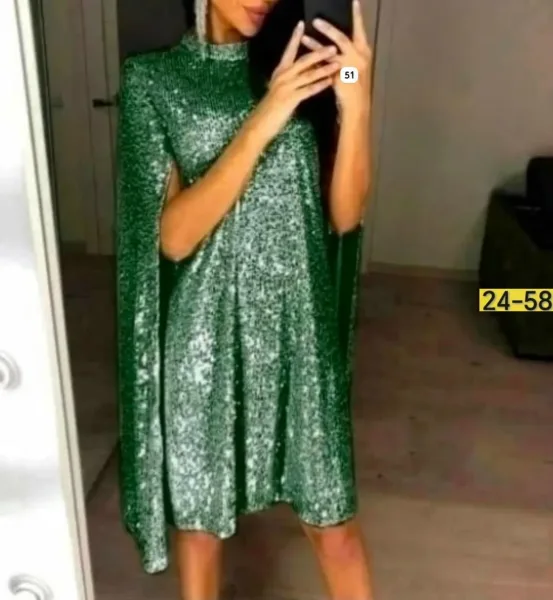 Платье из пайетки с подкладкой, идеальная посадка по фигуре — фото 2