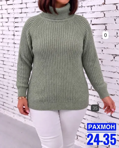 Теплый свитер из фабричной крупной вязки — фото 1