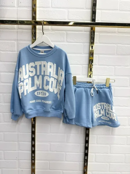 Детский костюм из трехнитки с кофточкой лонгслив и шортами — фото 7
