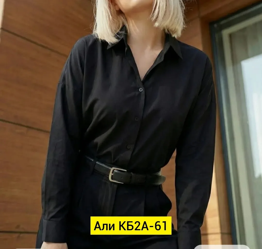 Блузка из хлопка, свободный крой, подходит по размеру — фото 2