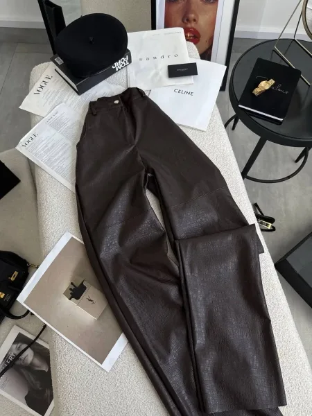Кожаные брюки CROCO TREND с тиснением под крокодила — фото 1