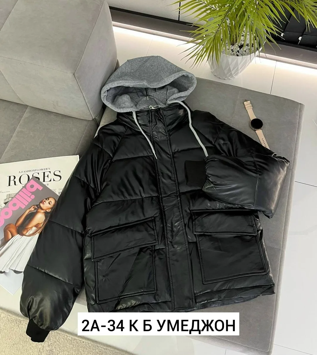 Куртка с подкладкой из холлофайбера и внутренним кожаным — фото 7