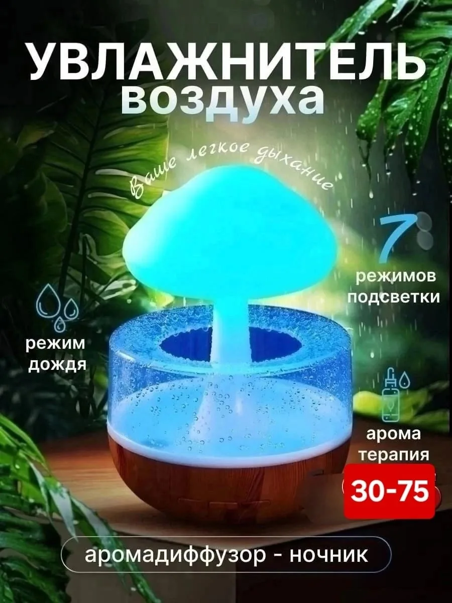 Увлажнитель имеет современный и стильный вид, напоминающий облако с дождём, что не только оживит интерьер, но и созд — фото 4