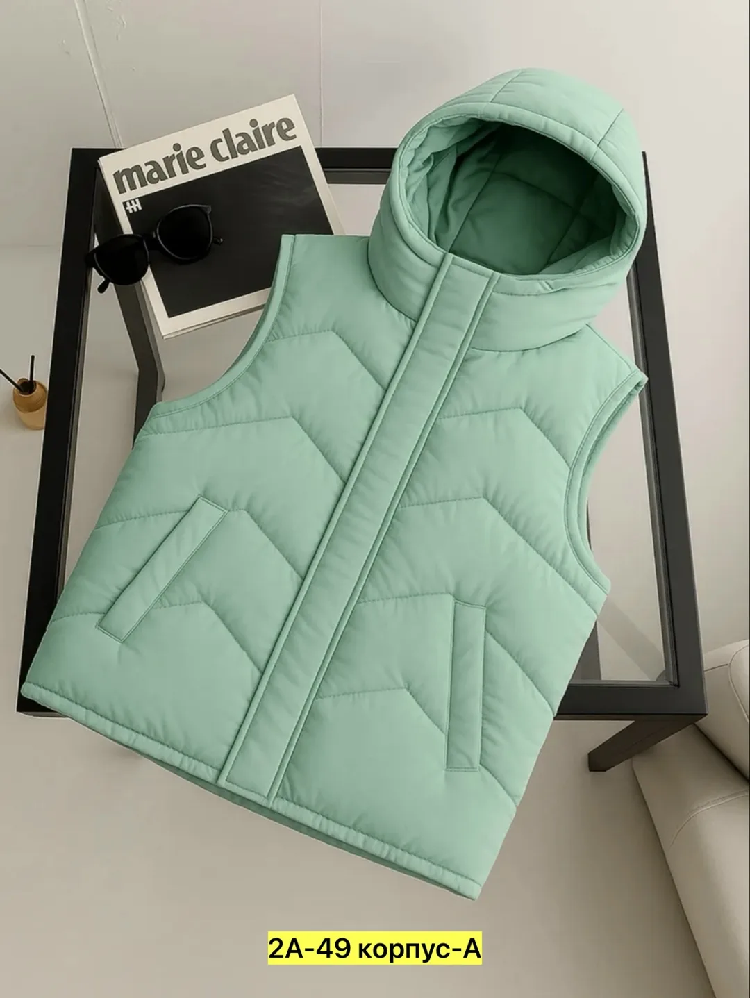 Жилет из искусственного меха болонья — фото 1