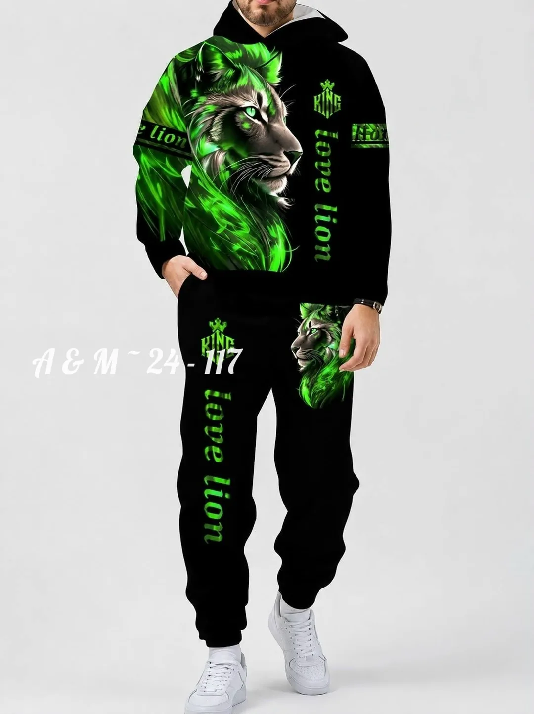 Мужской спортивный костюм с принтом Лев — фото 39