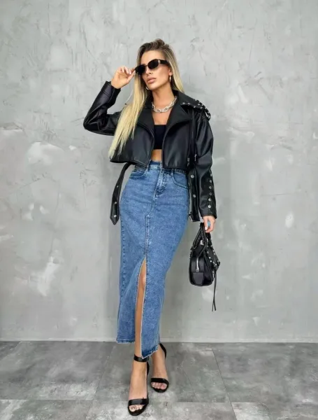 Юбка, джинс — фото 1