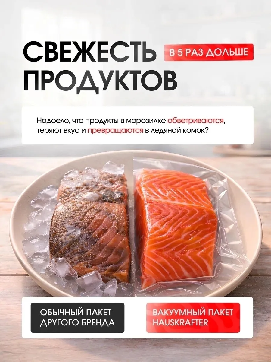Набор рулонов для вакууматора 12, 15, 20, эффективное решение для хранения продуктов в холодильнике или морозильной каме — фото 2