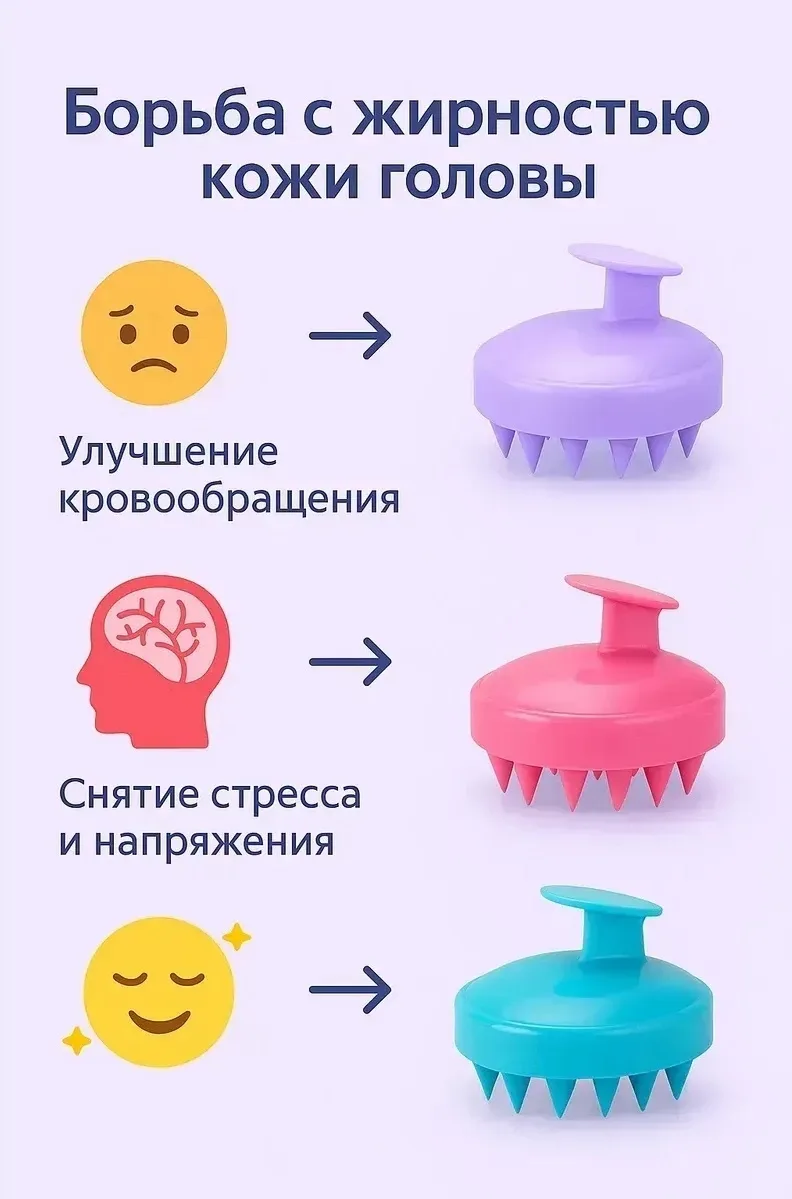 Щетка-скраббер изготовлена из гипоаллергенного мягкого силикона и прочного пластика, благодаря чему она бережно воздейст — фото 3
