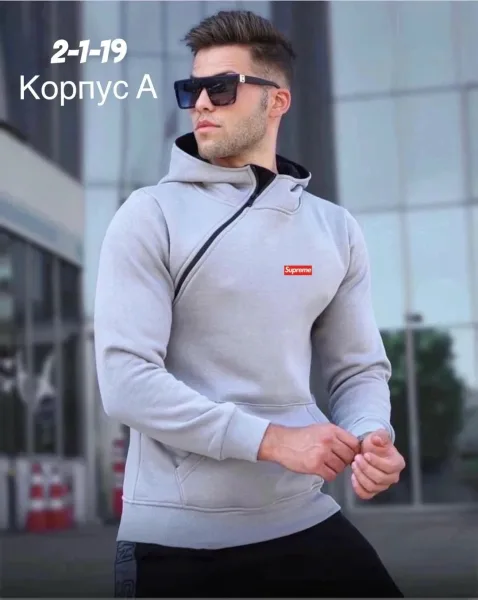 Спортивная худи из двухниточного качественного материала — фото 15