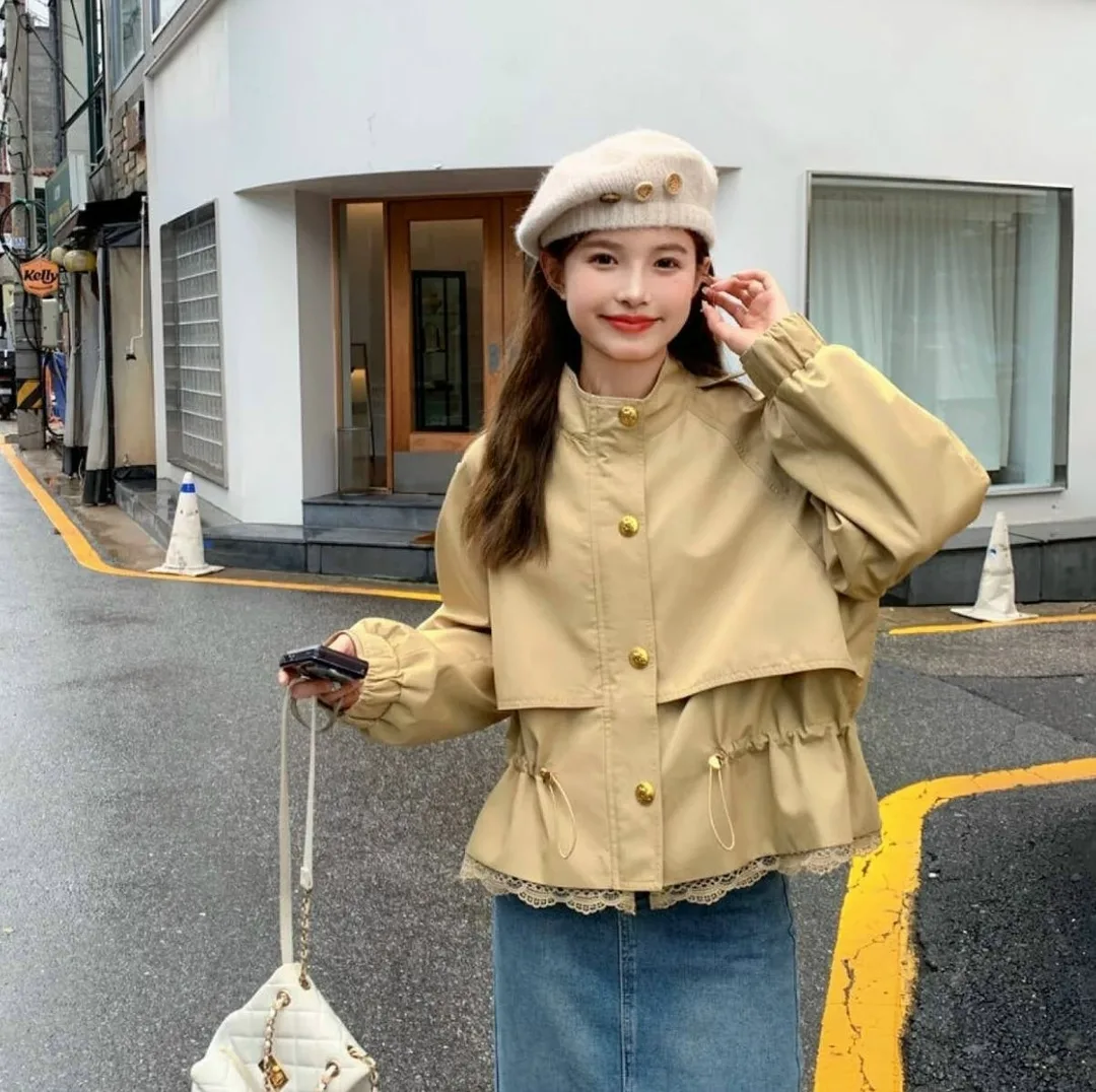 Тренч из хлопка с кружевными вставками — фото 1