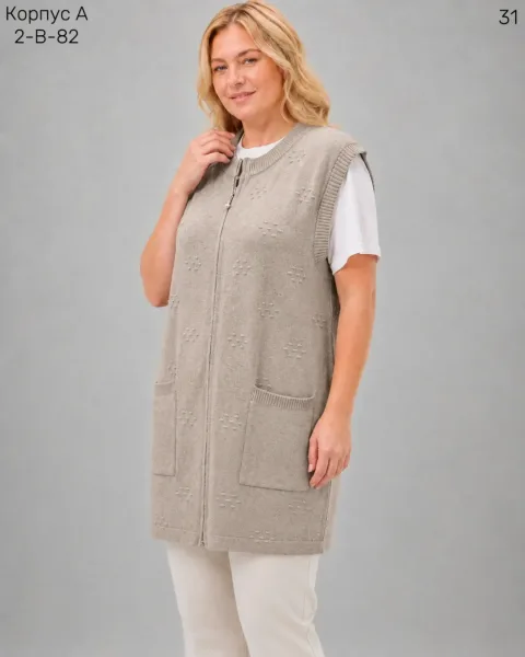 Длинный жилет из смесового материала — 80 шерсть 80 CASHMERE, 20 WOOL — фото 2