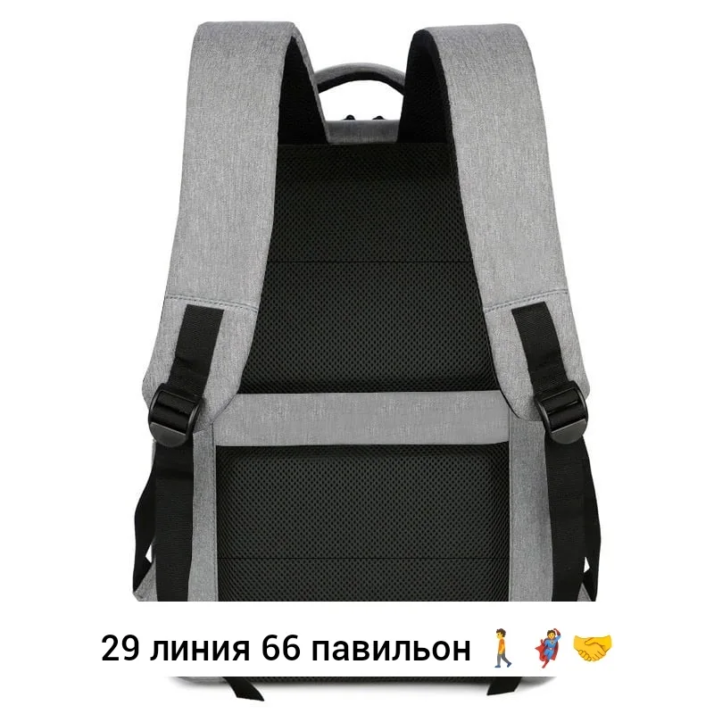 Городской рюкзак из ткани для мужчин и женщин Чёрный — фото 6