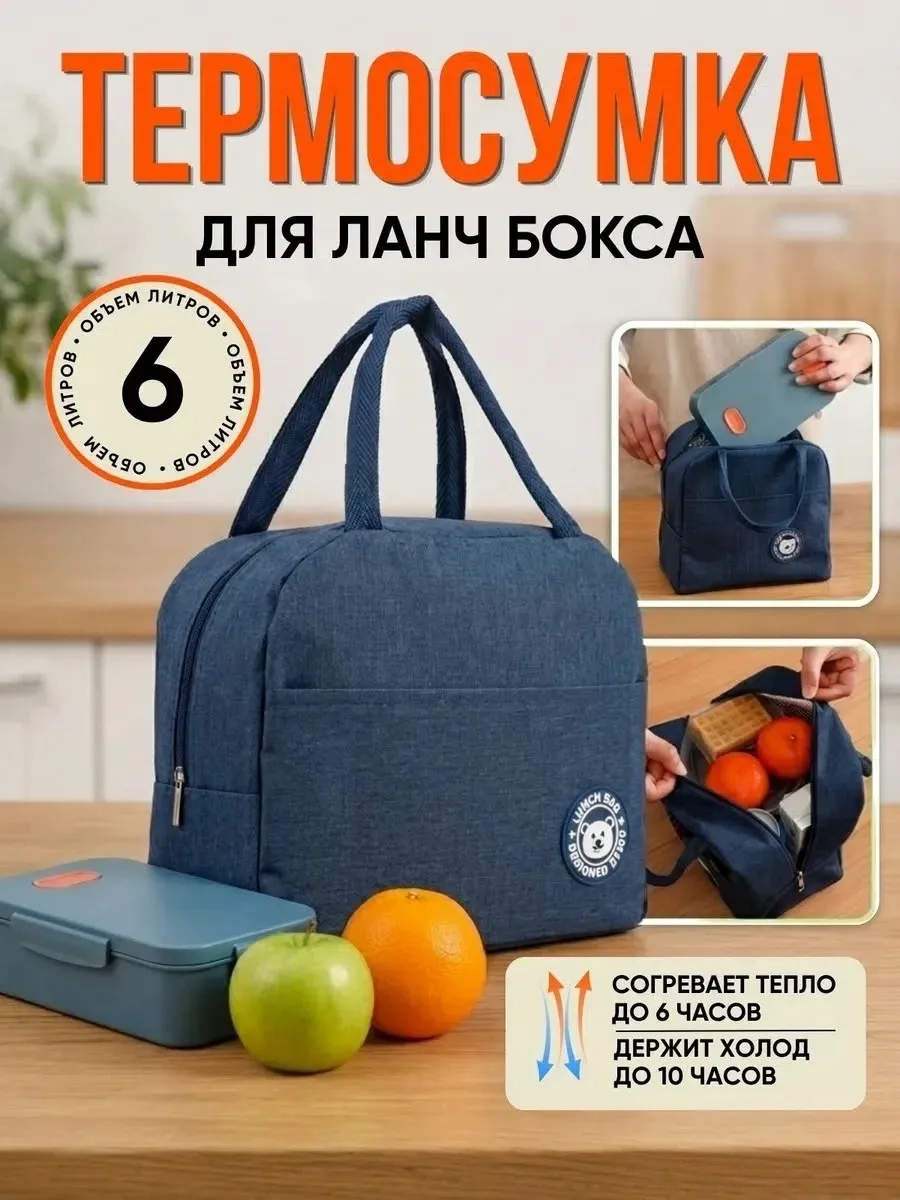 Термосумка для ланча / сумка для обеда/ сумка для еды — фото 4