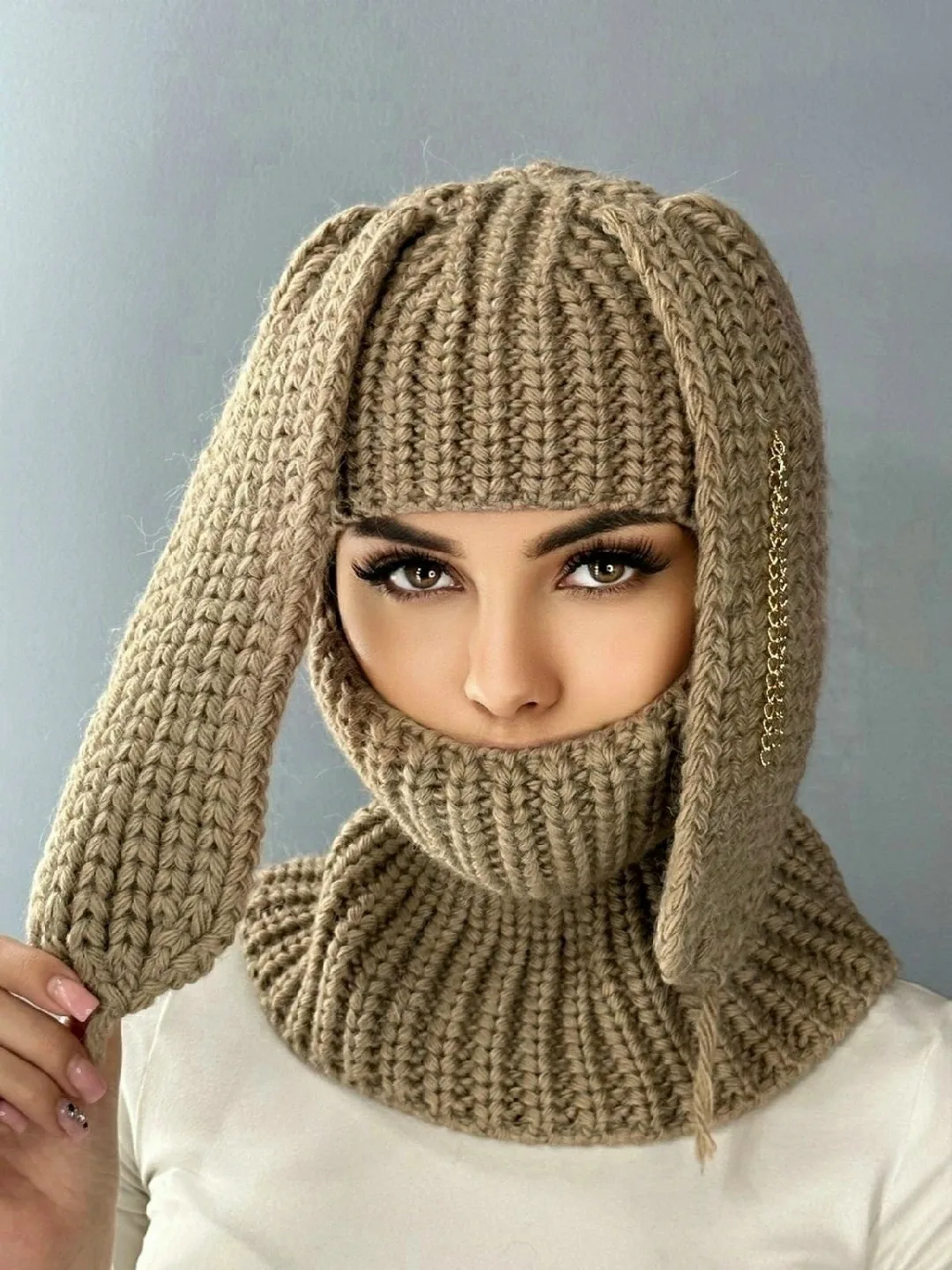 Женская шапки зайчик ушанка — фото 2