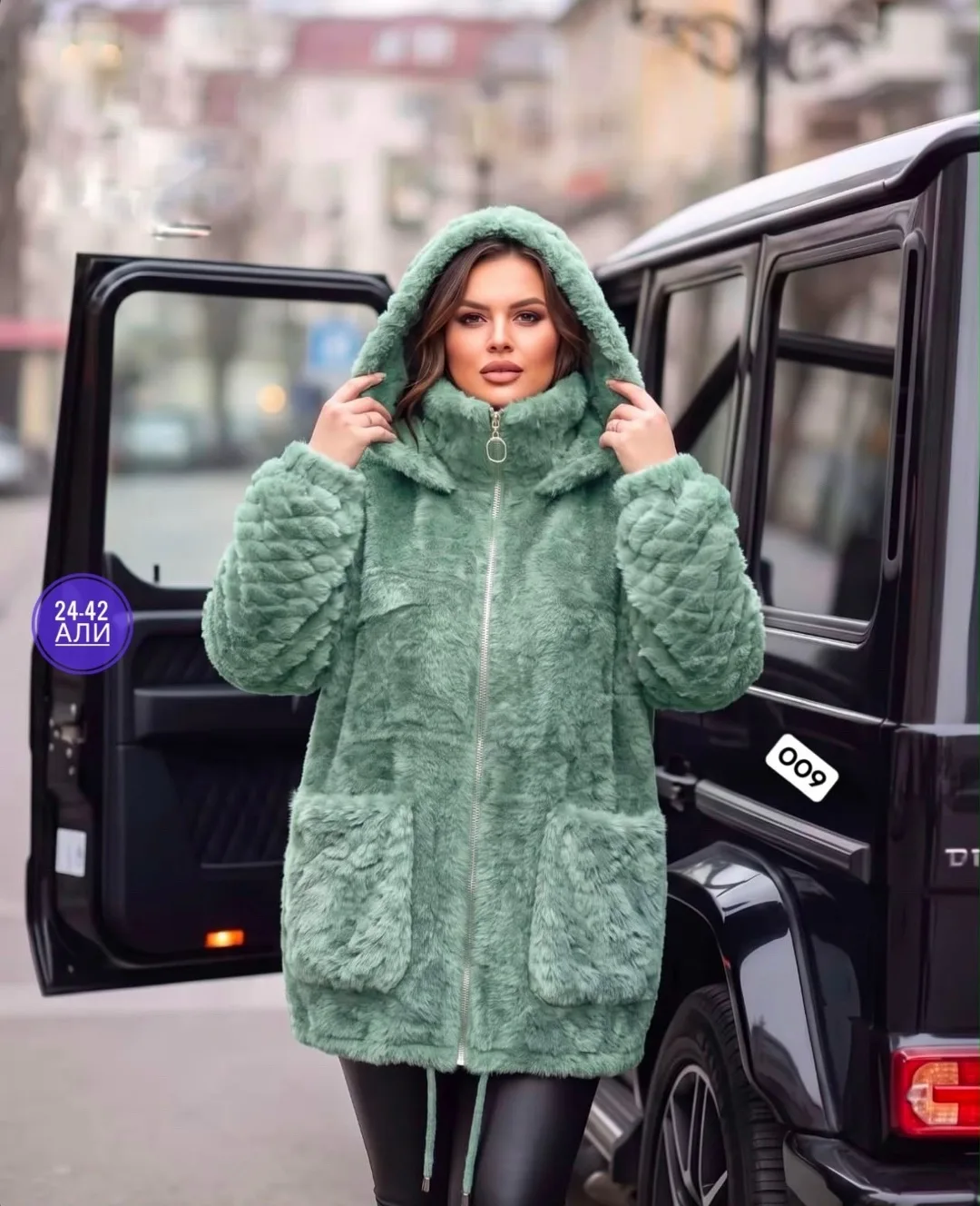 Кардиган с капюшоном из альпака — фото 2