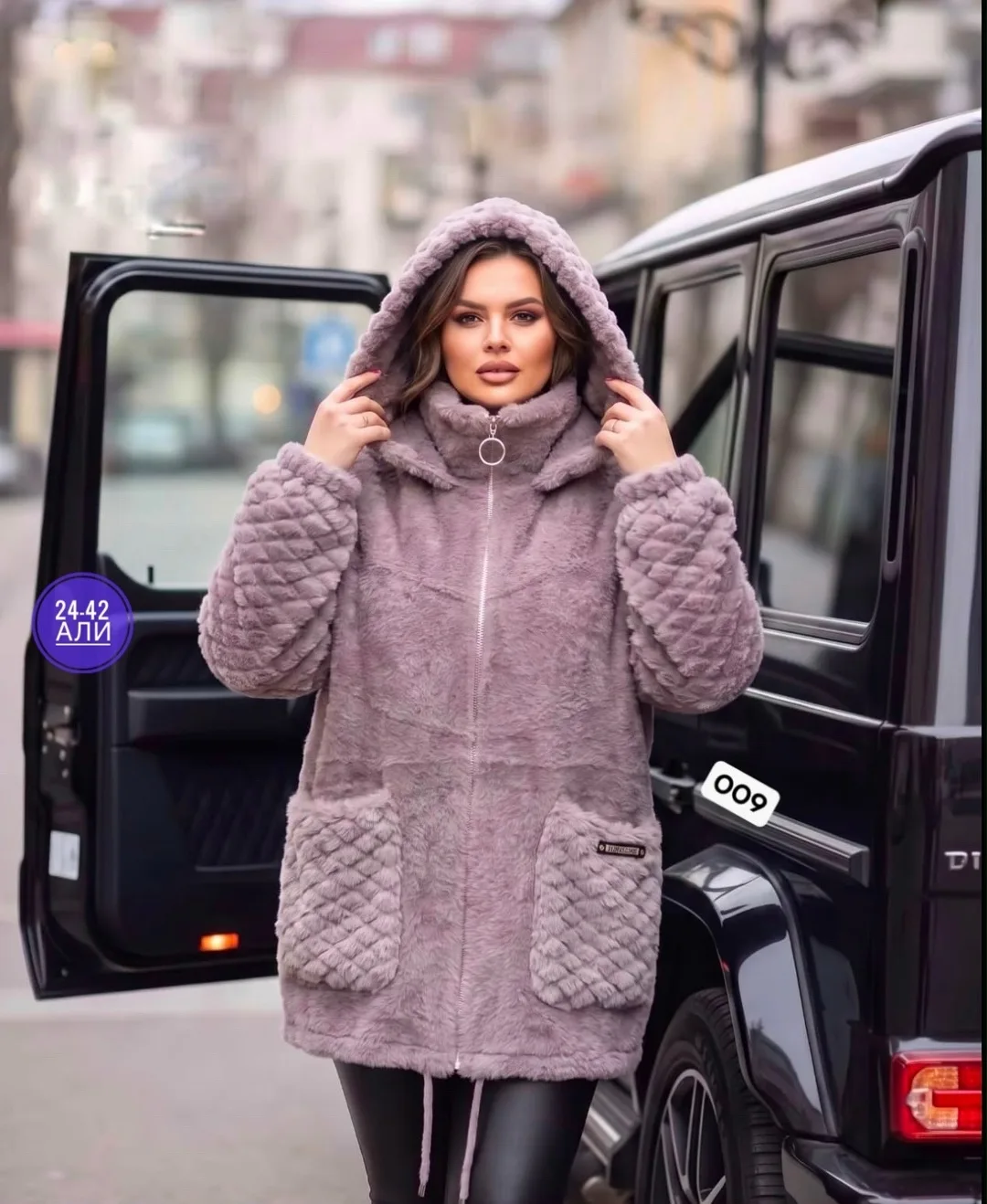 Кардиган с капюшоном из альпака — фото 5