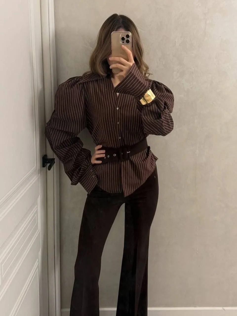 Рубашка хлопок полоска — фото 5
