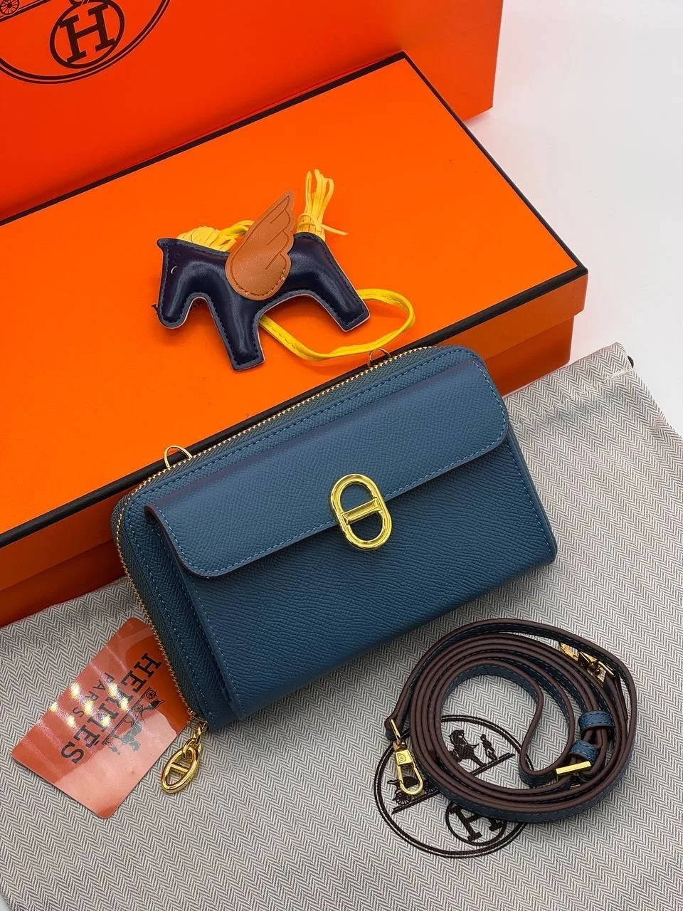 Сумка HERMES, кожа — фото 12