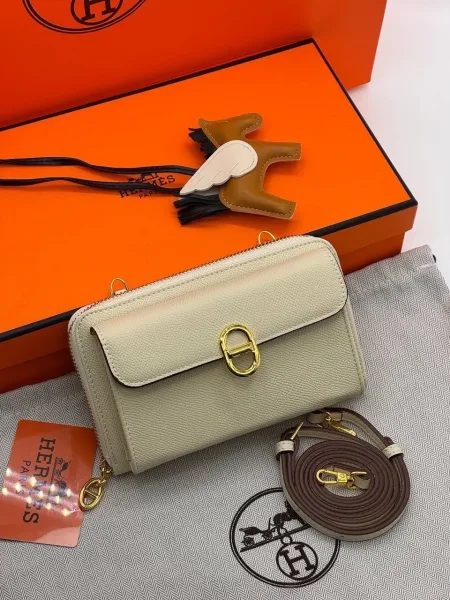 Сумка HERMES, кожа — фото 13