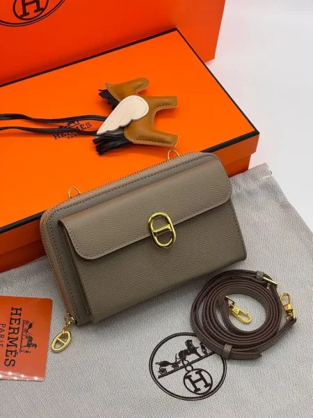 Сумка HERMES, кожа — фото 15