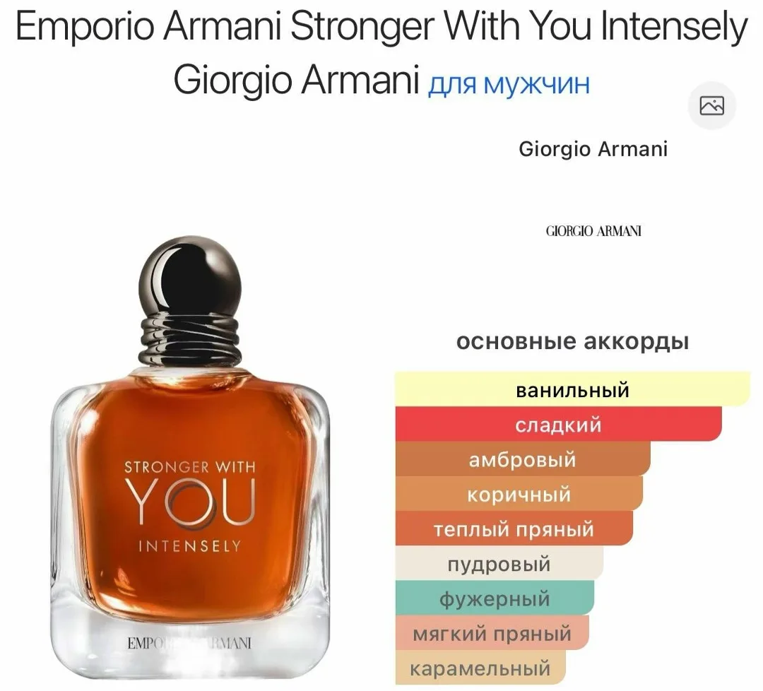 Emporio Armani Stronger With You Intensely Giorgio Armani мужской аромат — фото 4